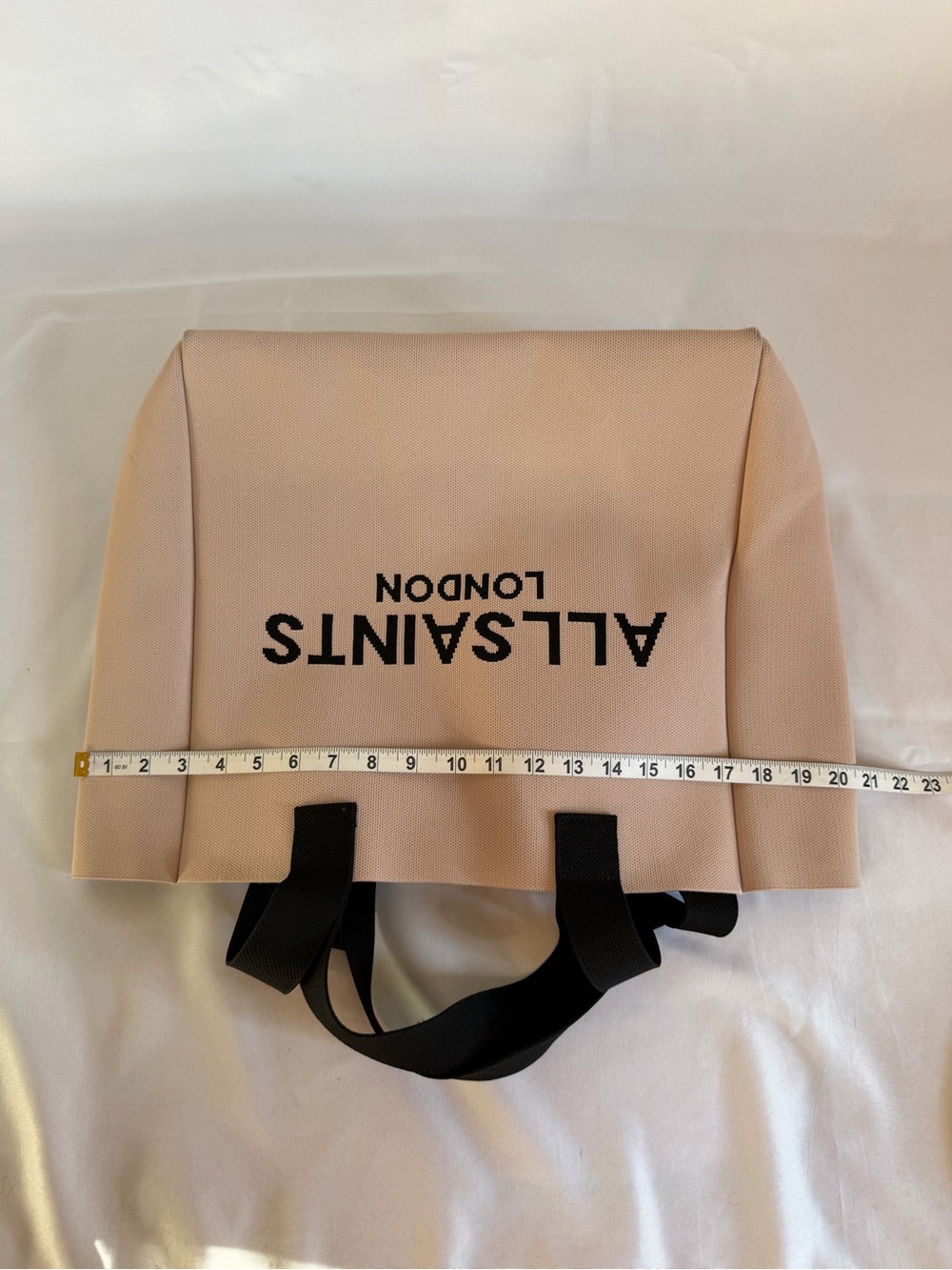 All Saints Pink Canvas Tote with Black Logo and Handles - Picture 5 of 11